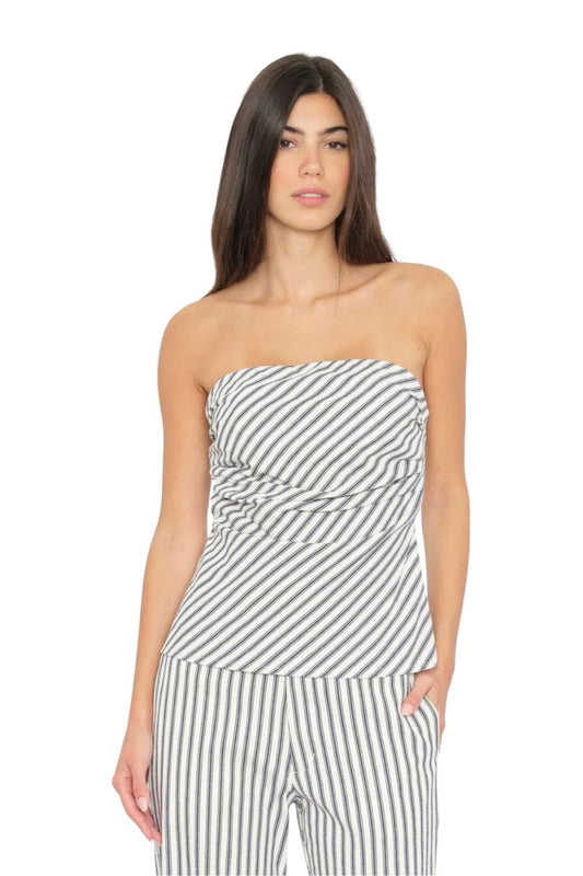 Nora Top in Blue Slate Stripe