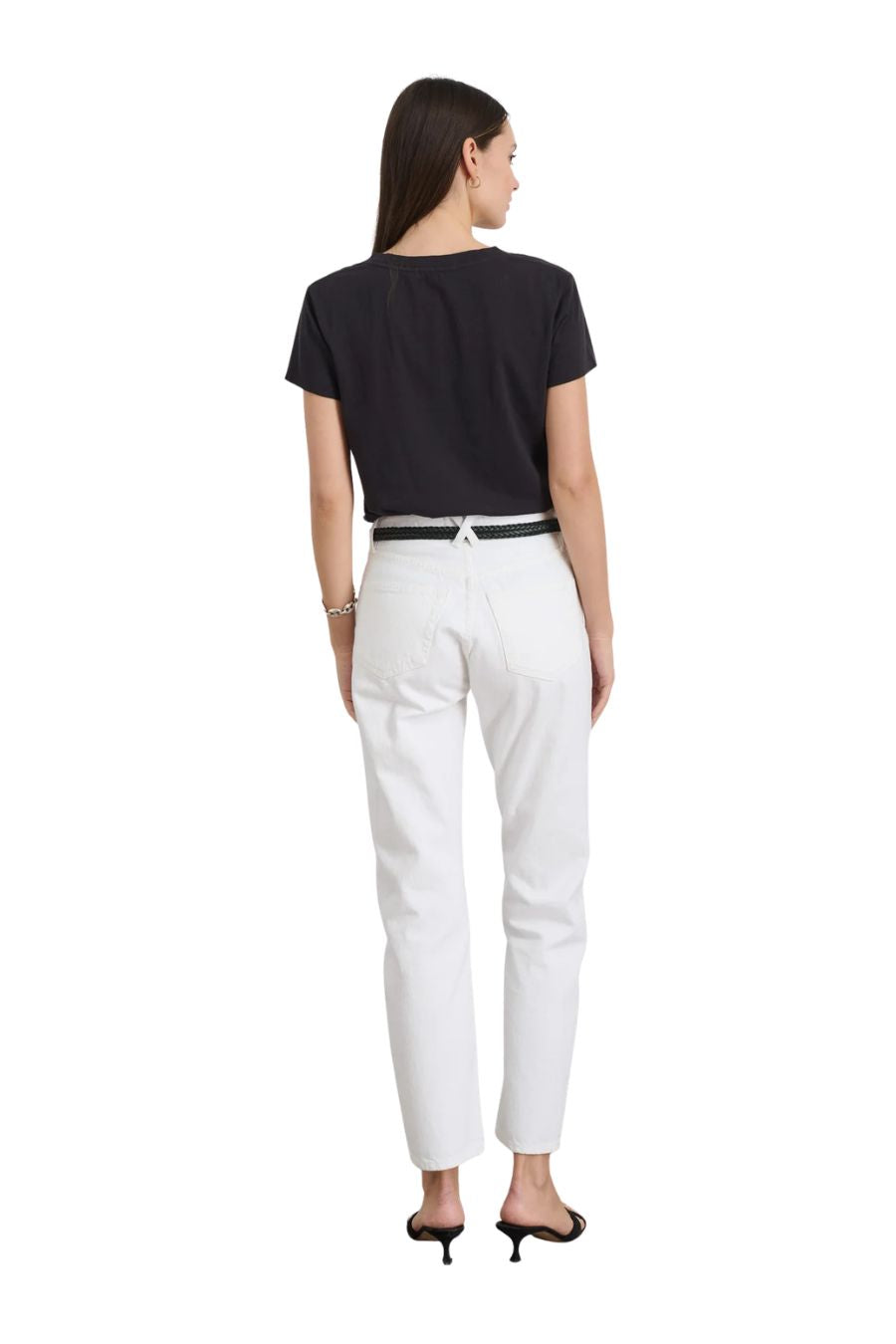 Jane Mid Rise Straight Jean in Shiro White Wash