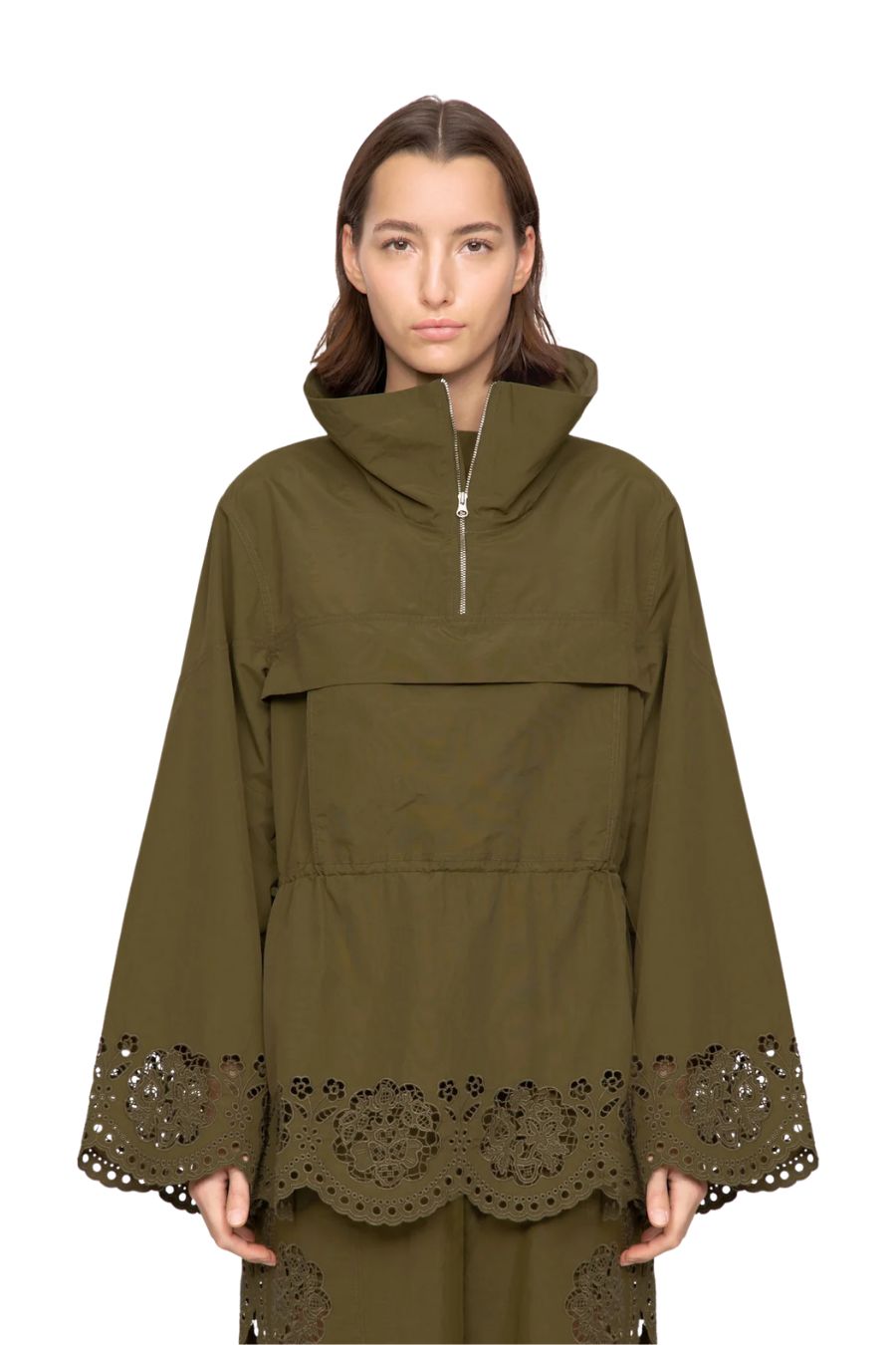 Vittoria Eyelet Jacket in Olive