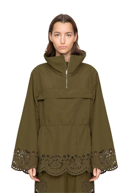 Vittoria Eyelet Jacket in Olive