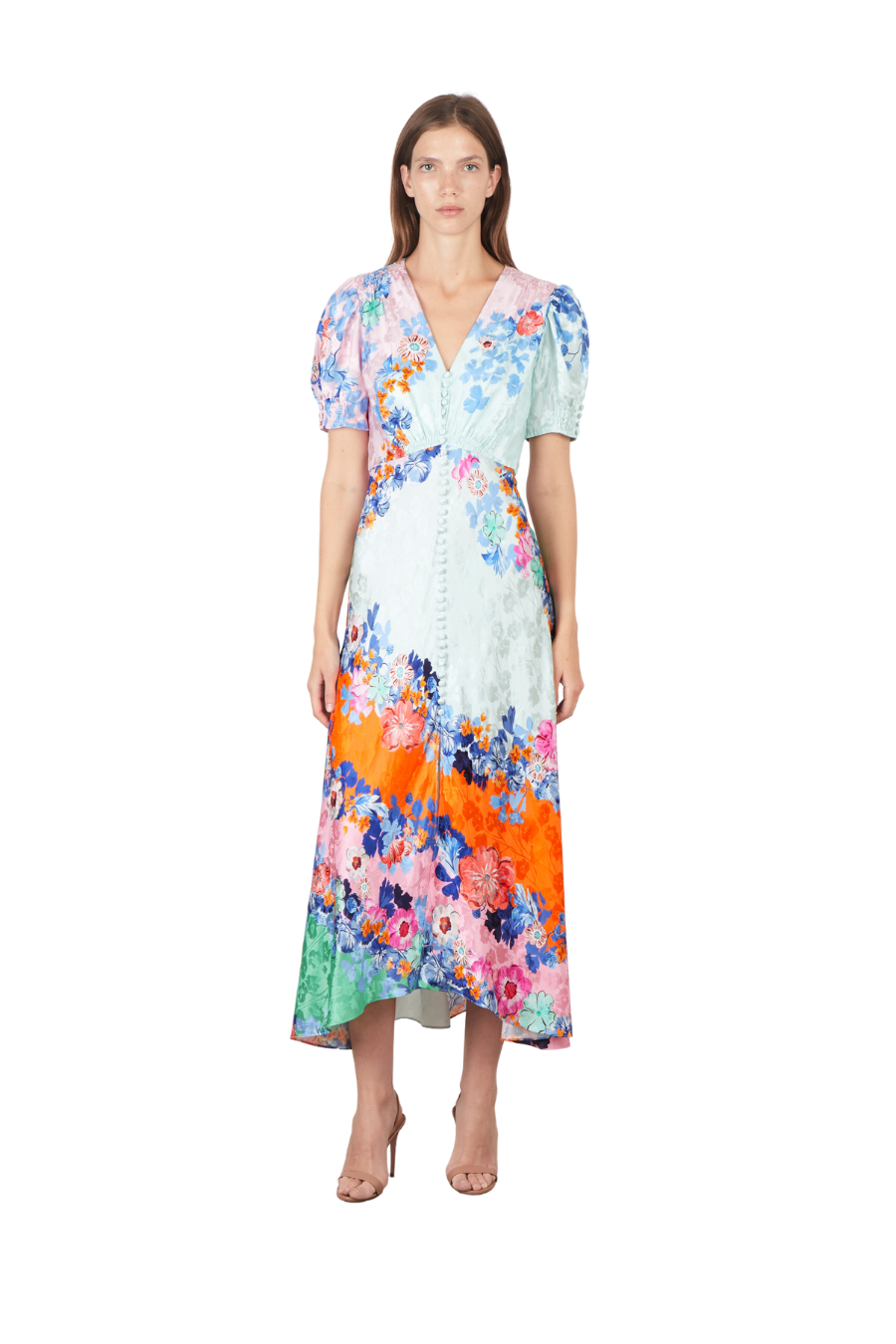 Lea Long Dress in Papaver Cascade