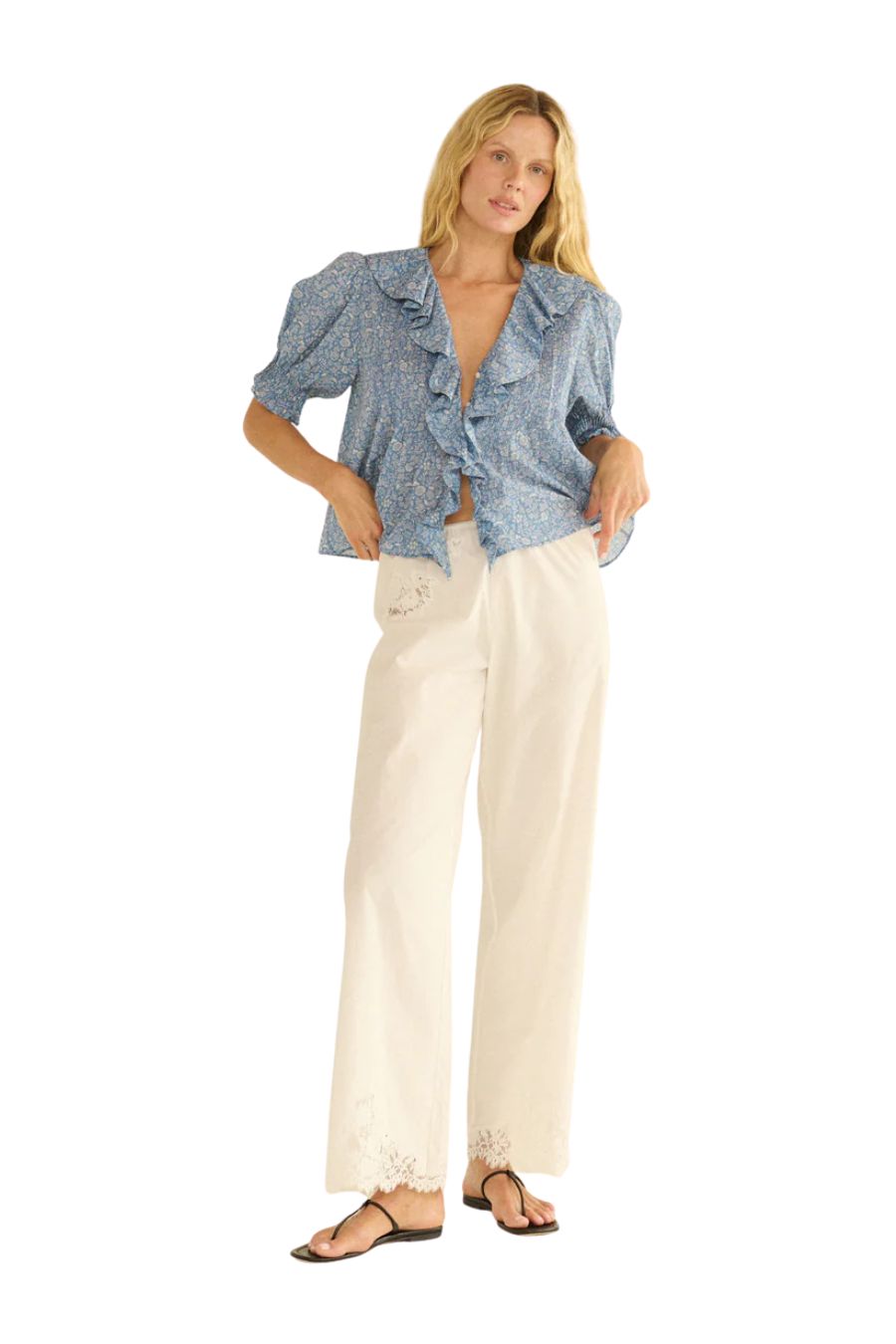 Henri Top in Blue Garden Bloom