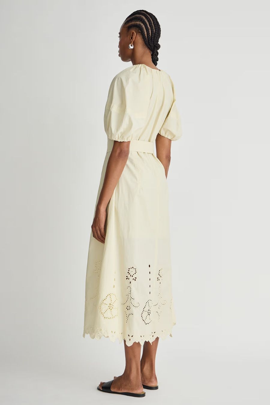 Embroidered Onella Dress in Ecru