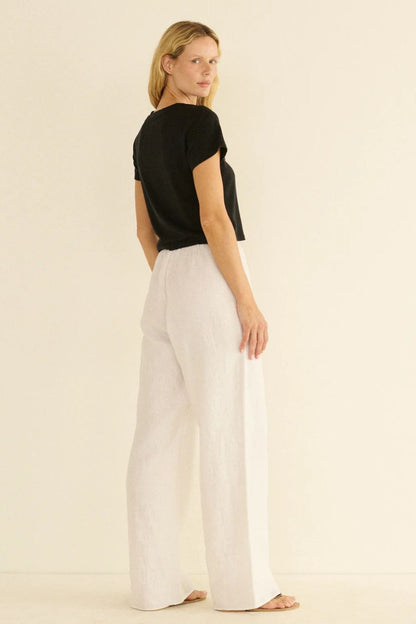 Lavon Linen Pant in Salt