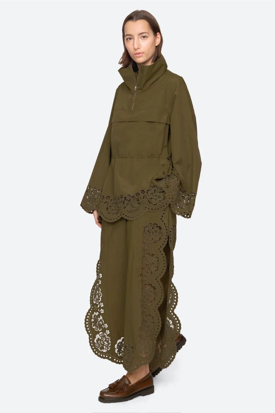 Vittoria Eyelet Jacket in Olive