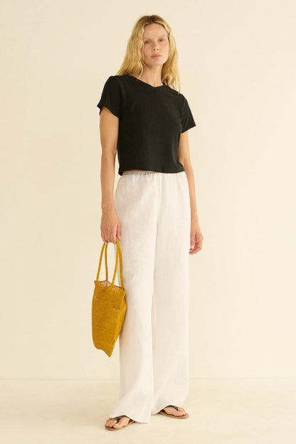 Lavon Linen Pant in Salt