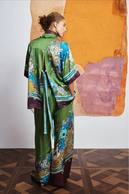 Nanci Silk Pant in Multi