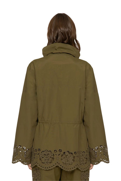 Vittoria Eyelet Jacket in Olive