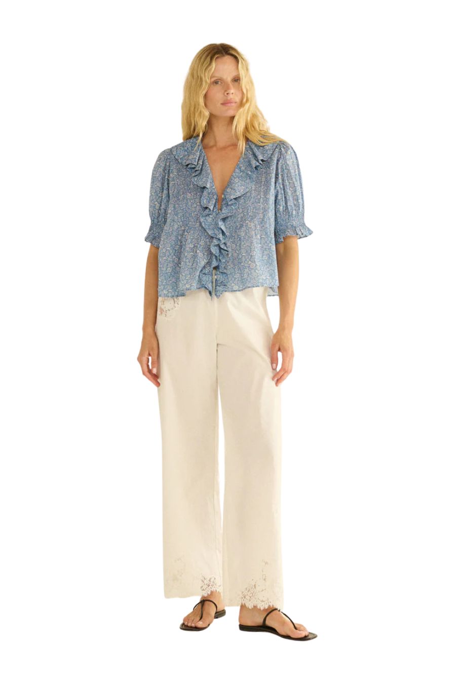 Henri Top in Blue Garden Bloom