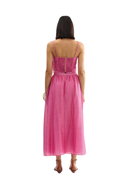 Calla Top Poppy Bark Stripe