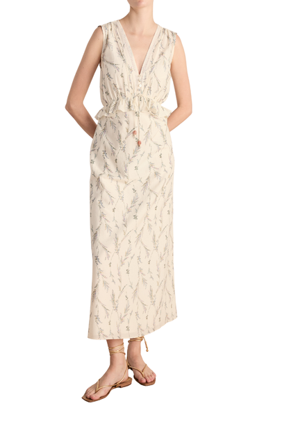 Sleeveless Dominick Dress in Dove Multi