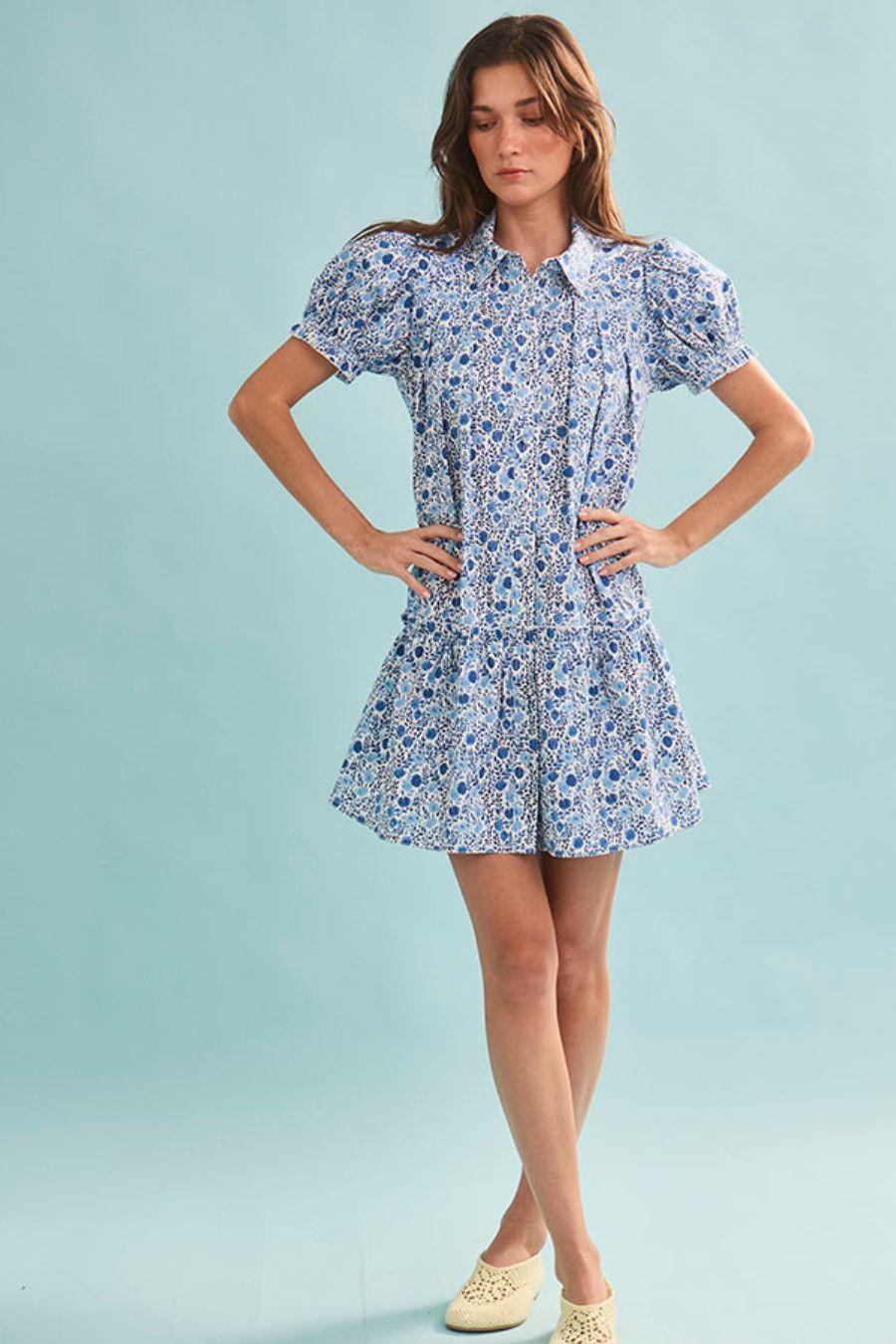 Drifter Mini Dress in Bermuda Blooms