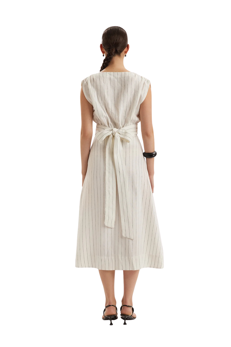 Mehar Stripe Skirt-Ivory Black
