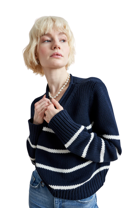 Marina Sweater in Navy/Cream