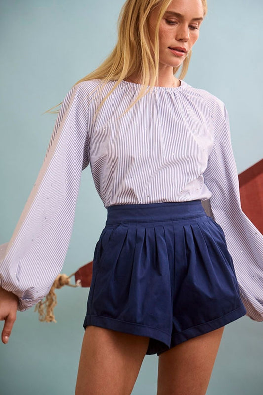 Rue Blouse in Starlight Embellished Stripe