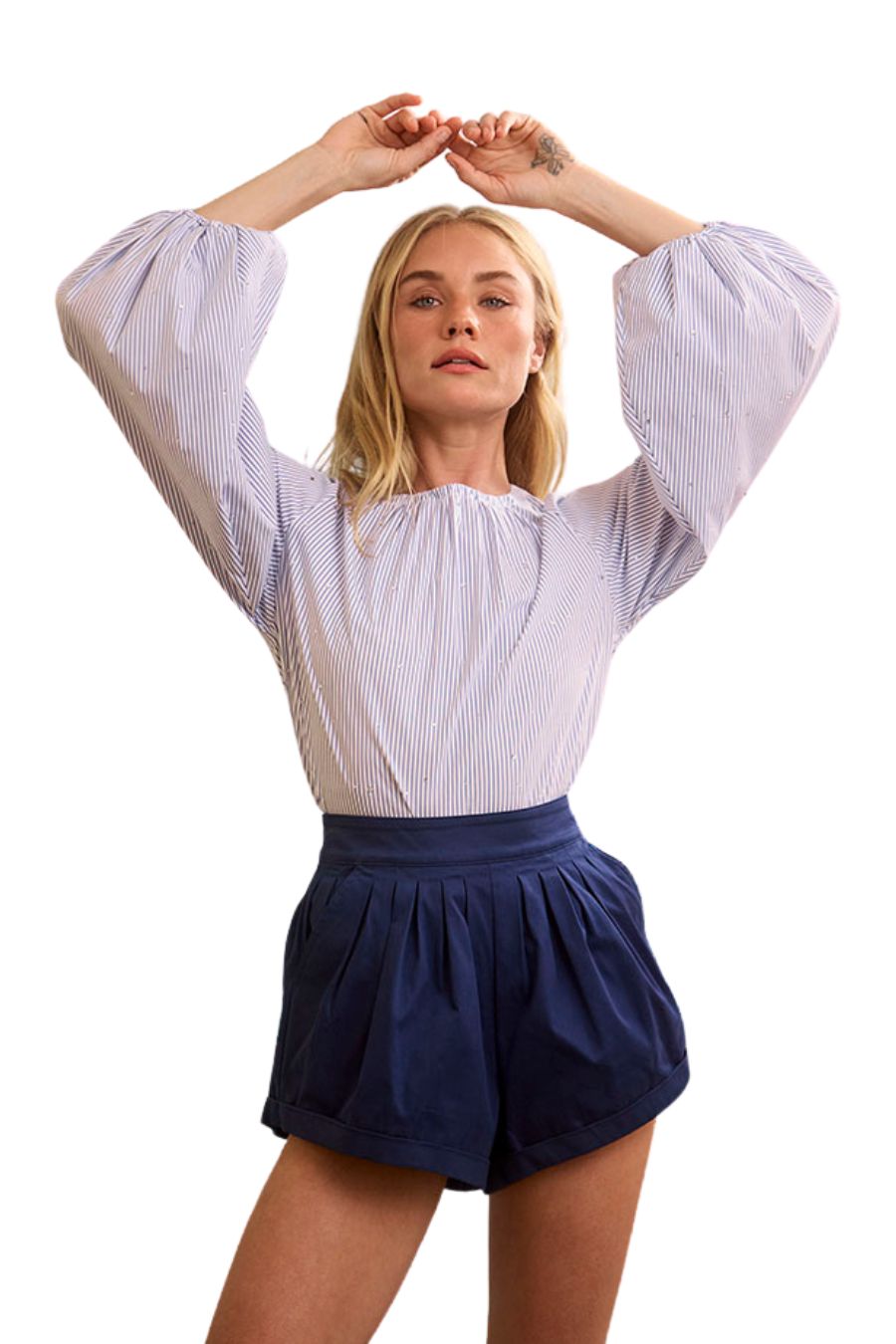 Rue Blouse in Starlight Embellished Stripe