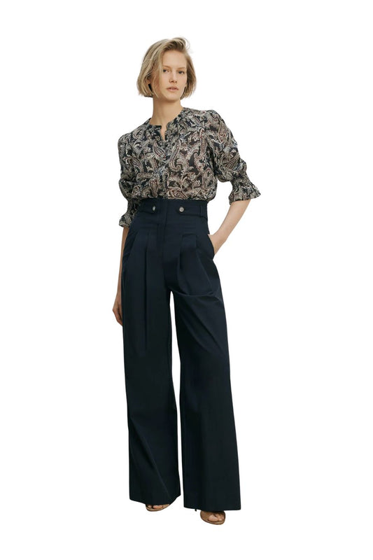 Allman Wide-Leg Pant in Navy