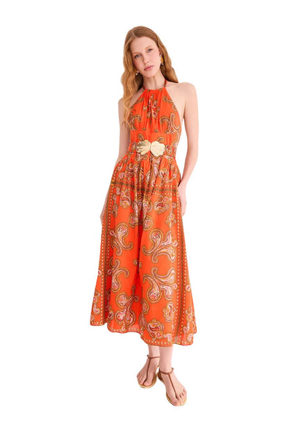 Dena Dress in Sierra Paisley Orange