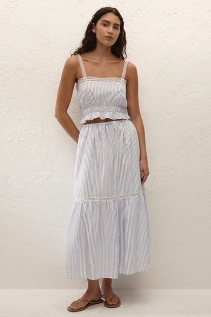 Venta Skirt in Carmen Stripe Light Blue/White