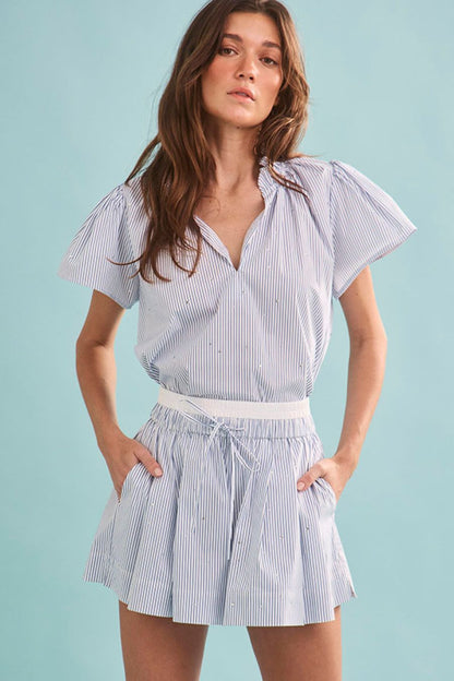 Kitty Short in Starlight Embellished Stripe