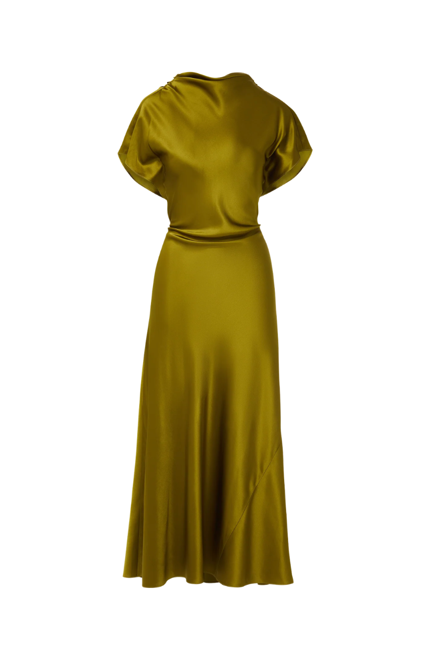 Redgrave Silk Midi Dress in Moss