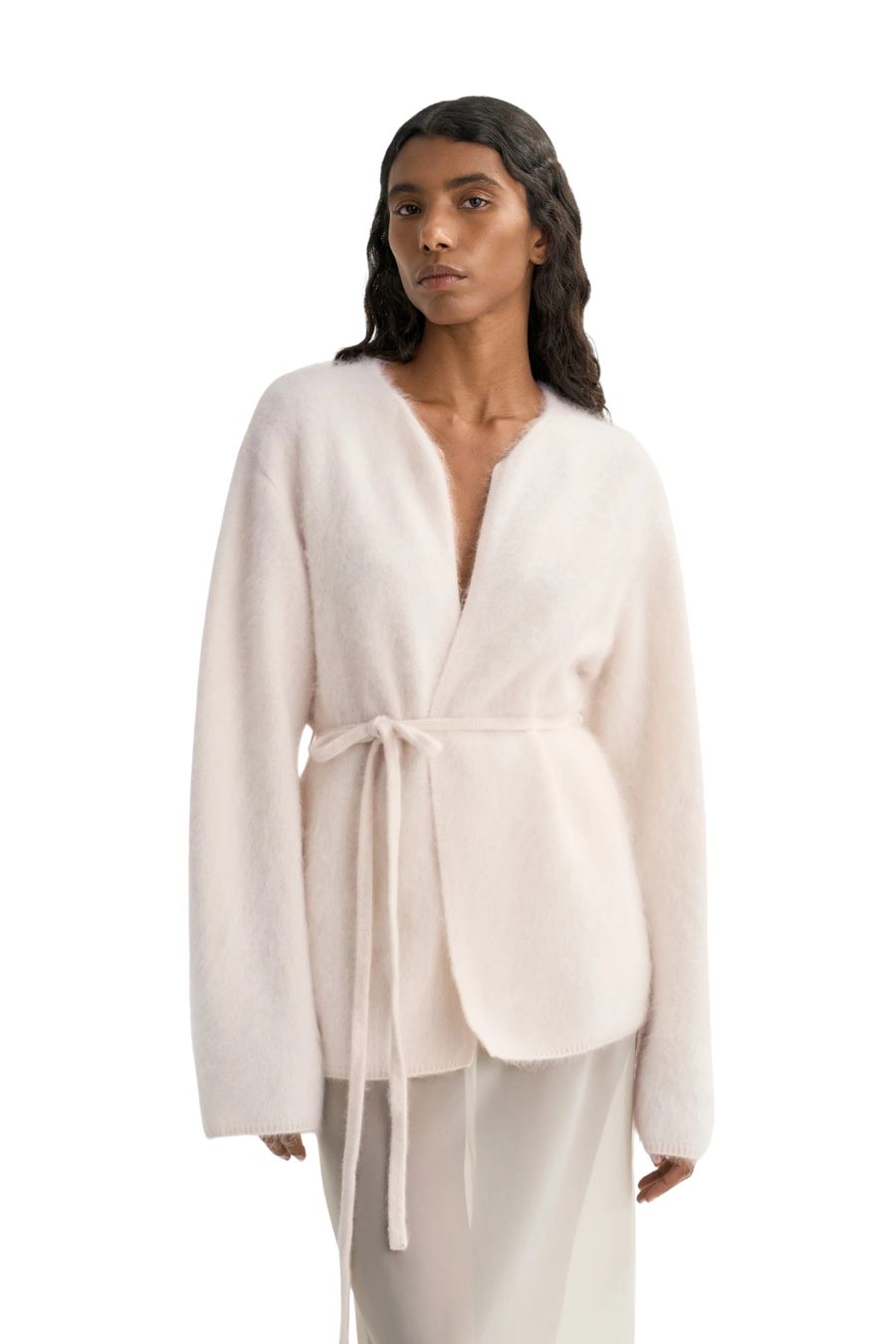 Brushed Cardigan in Powder