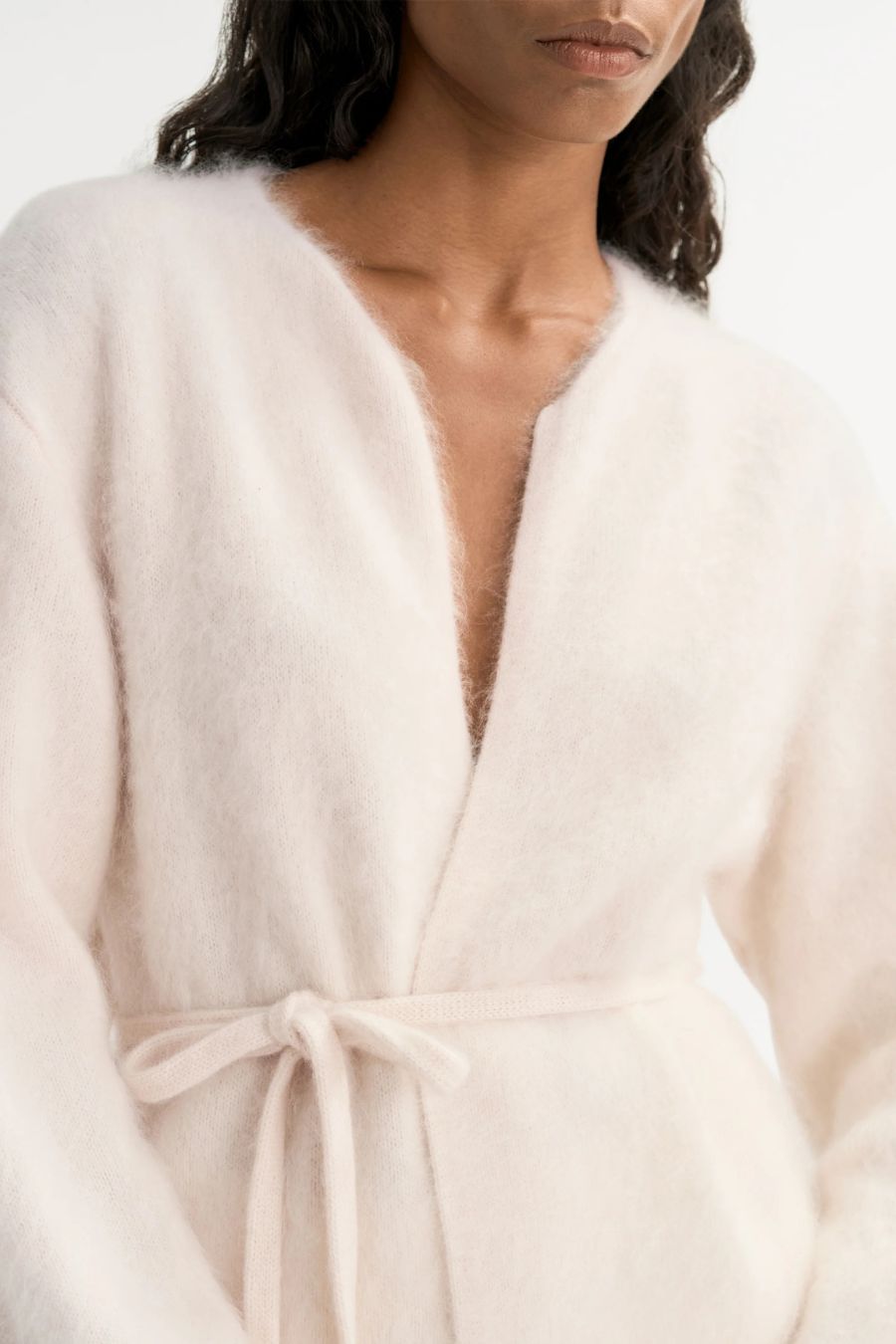 Brushed Cardigan in Powder