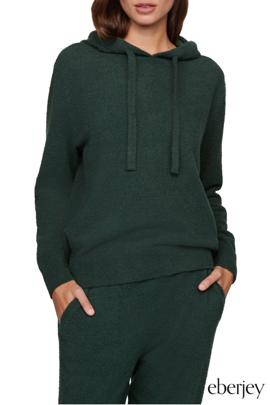 Relaxed Fit Recycled Bouclé Hoodie in Pine