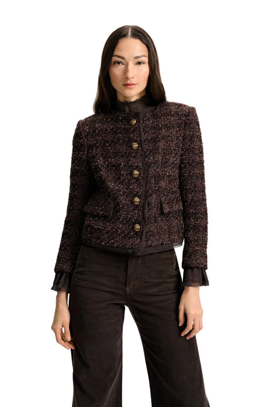 Audrina Metallic Tweed Jacket