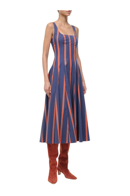 Wells Dress in Railroad Stripe