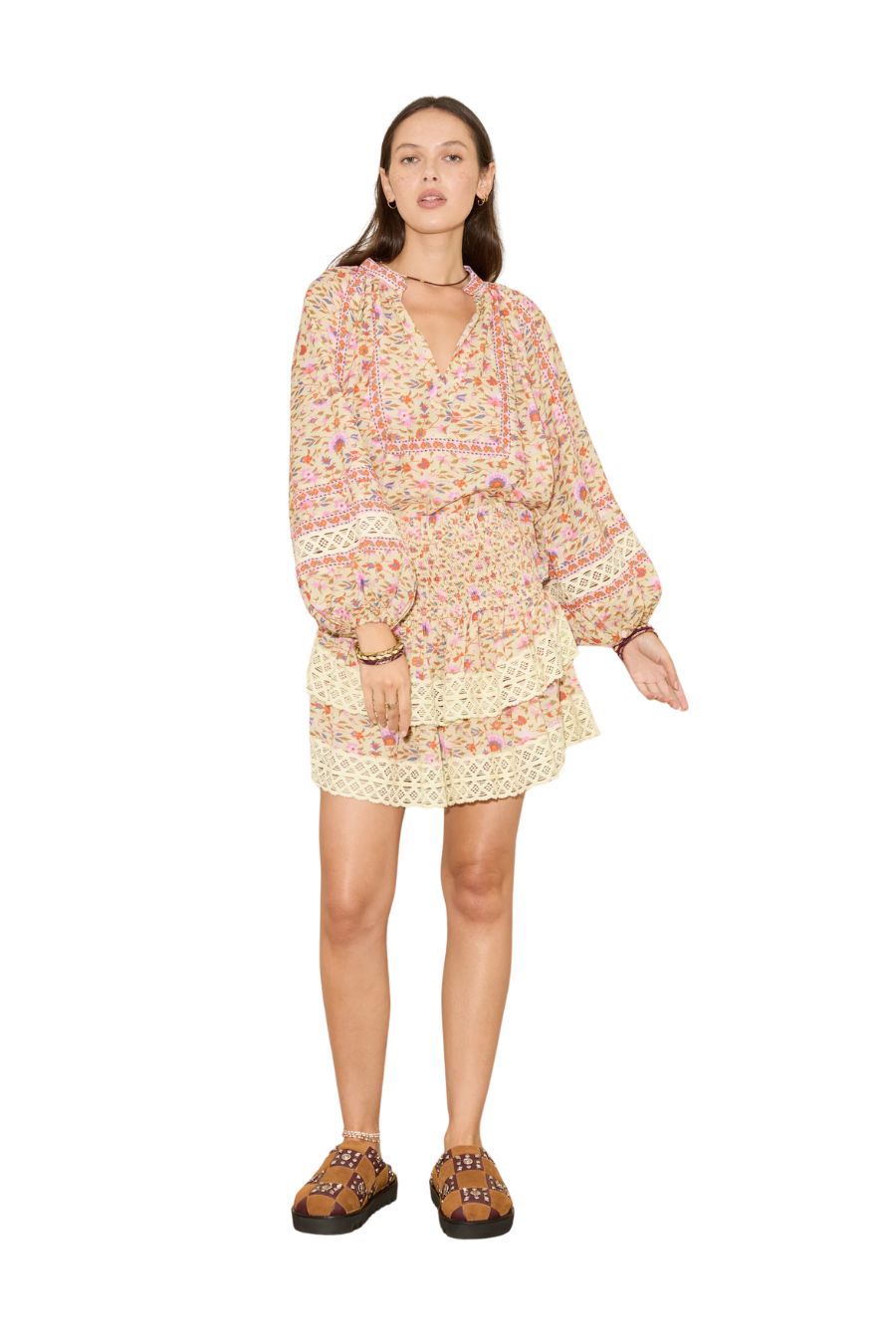 Soraya Shirred Mini Skirt