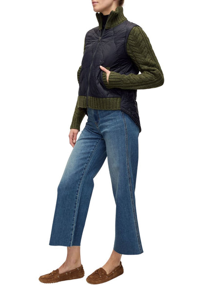 Patra Mixed Media Jacket in Navy/Army Melange