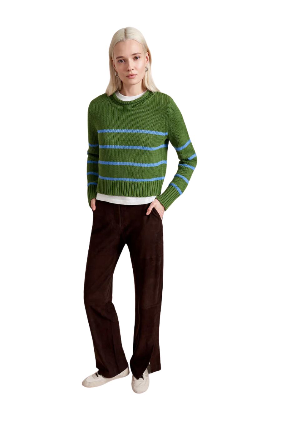 Mini Marina Sweater in Cactus/Sky