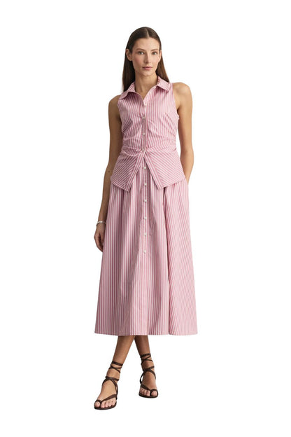 Hannah Dress in Vintage Rose/Optic White