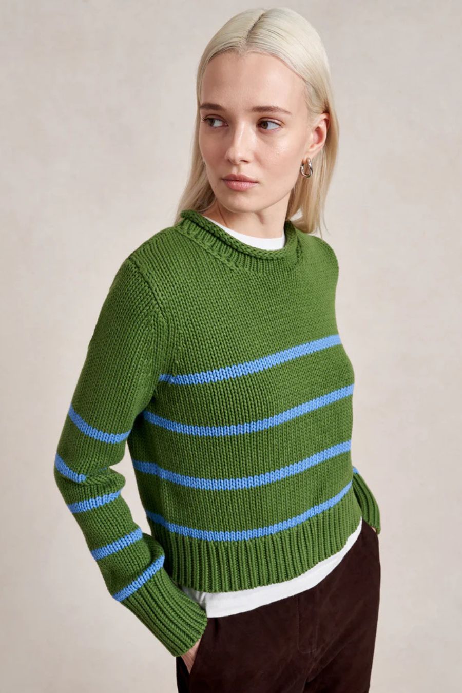 Mini Marina Sweater in Cactus/Sky