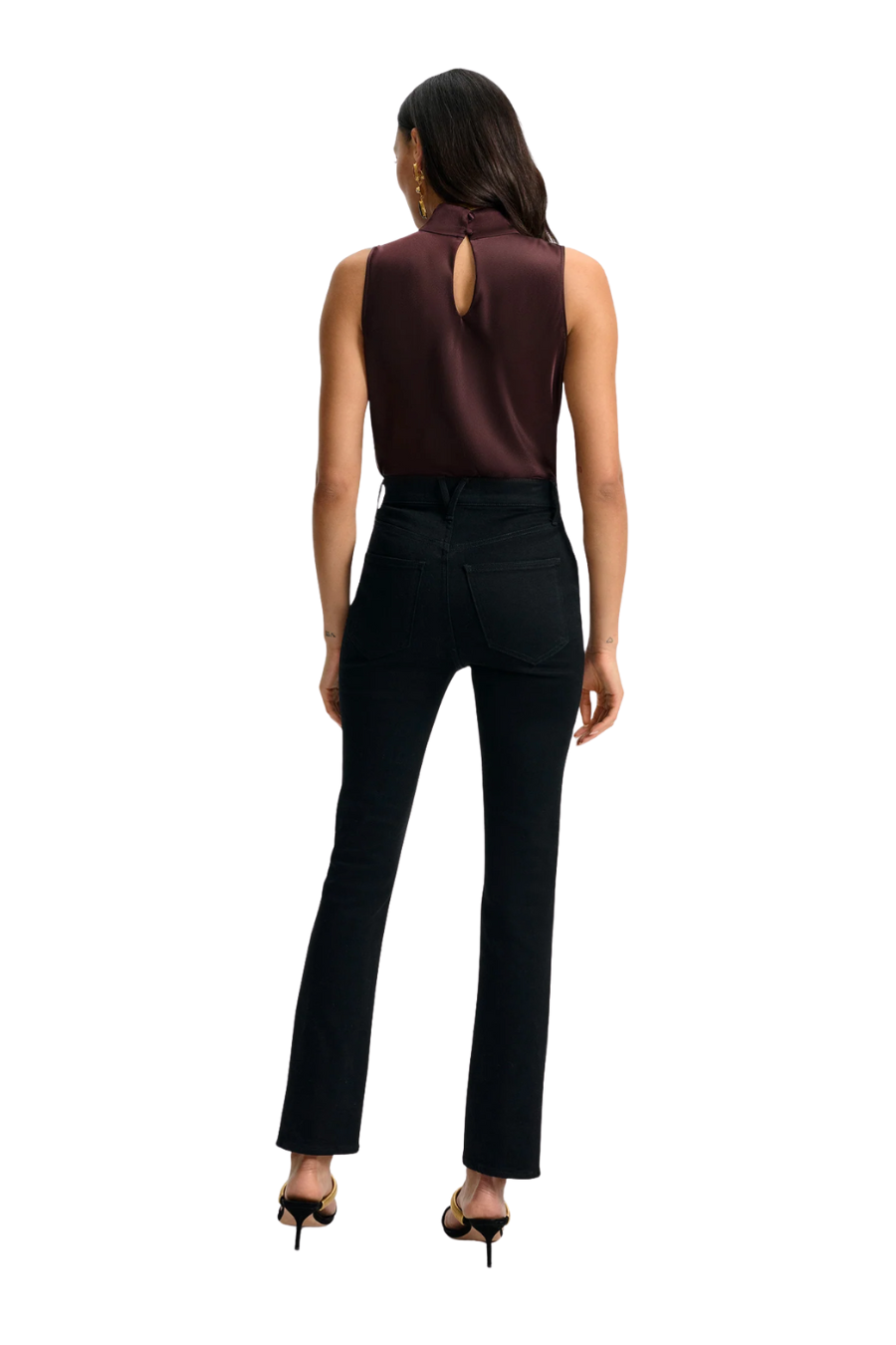 Tam Silk Sleeveless Top in Dark Current