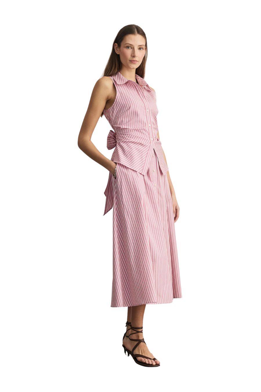 Hannah Dress in Vintage Rose/Optic White