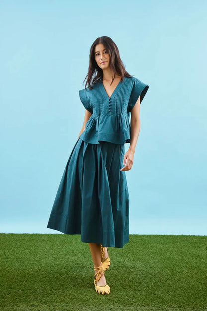 Lola Top in Petrol Green