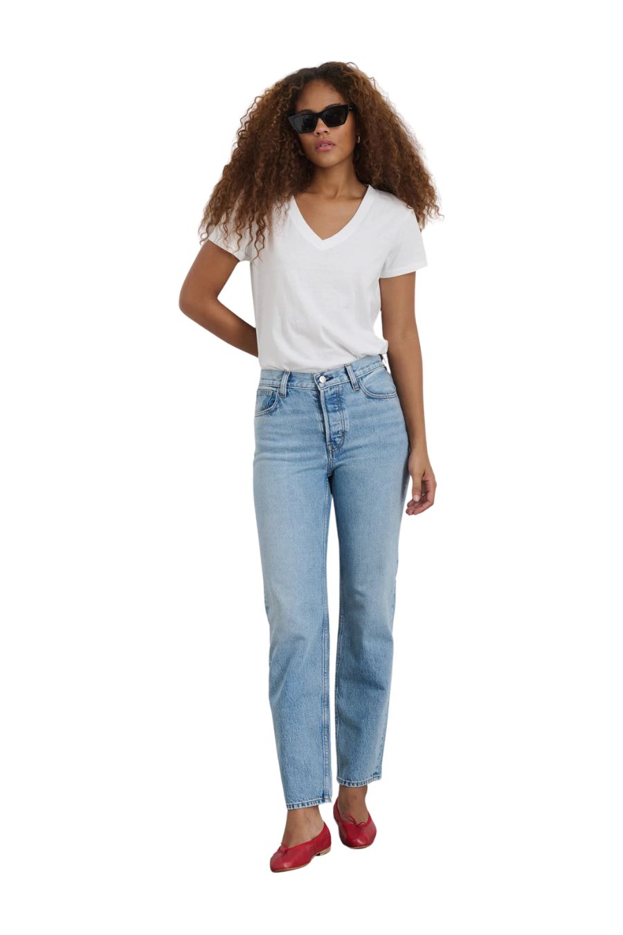 Jane Mid Rise Straight Jean in Kyoto Wash