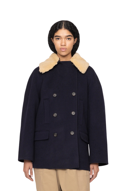 Astra Peacoat in Navy