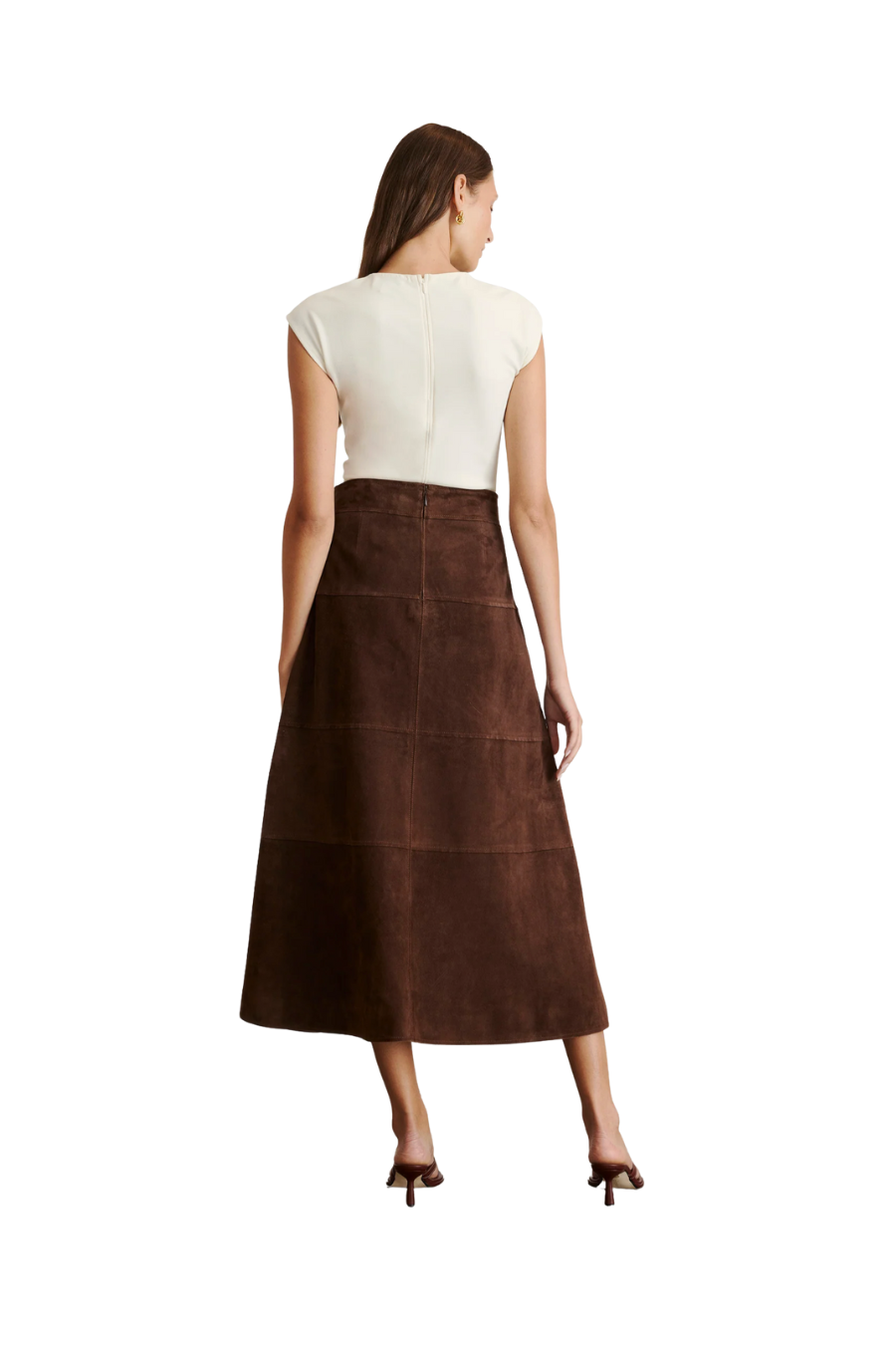 Suede Hudson Skirt in Chocolate
