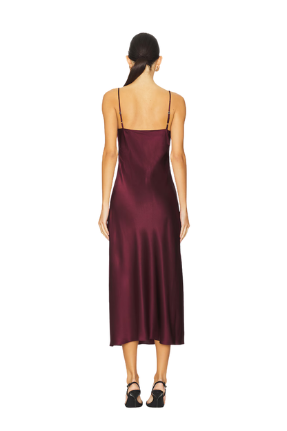 Taylor Silk Dress in Bordeaux