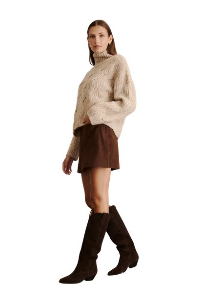 Opaline Knit Top in Heather Walnut