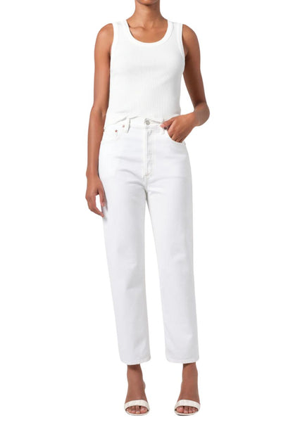 90's Pinch Waist Crop in Marshmallow