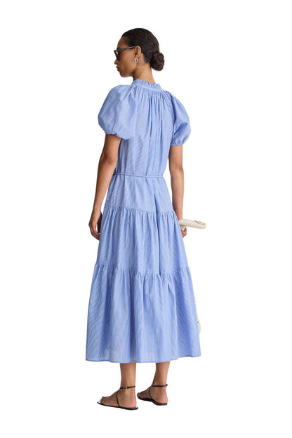 Mazza Maxi in Microstripe Blue/Cream