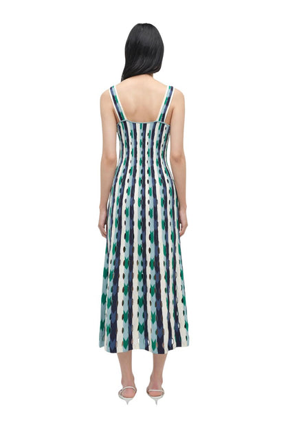 Christina Midi Dress in Kelly Green Multi