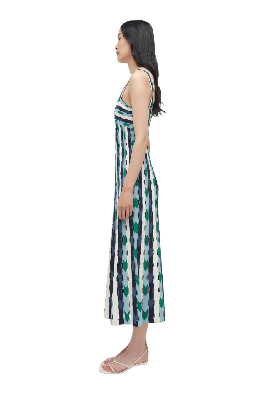 Christina Midi Dress in Kelly Green Multi