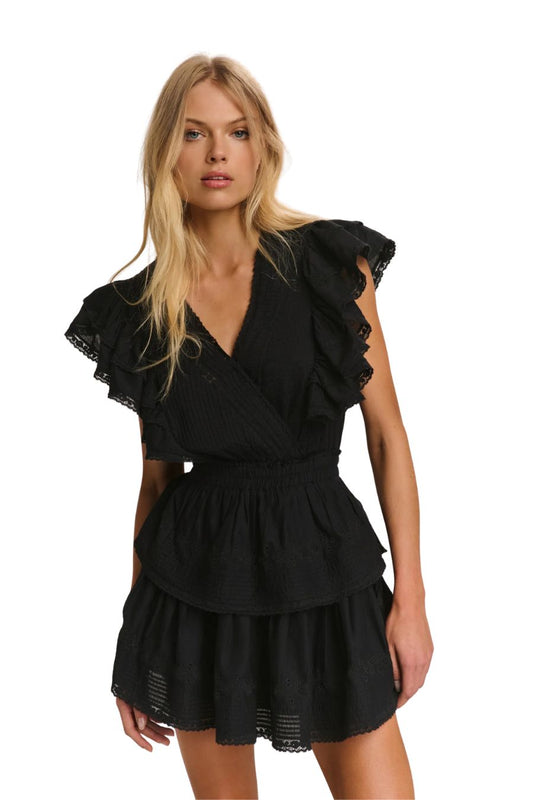 Gwen Heritage Mini Dress in Black