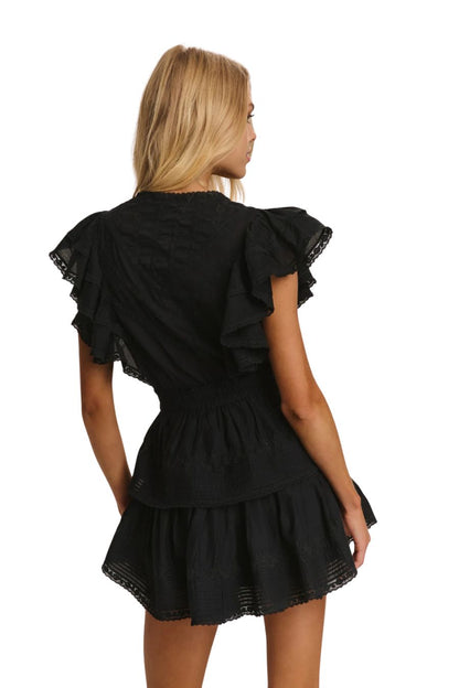 Gwen Heritage Mini Dress in Black