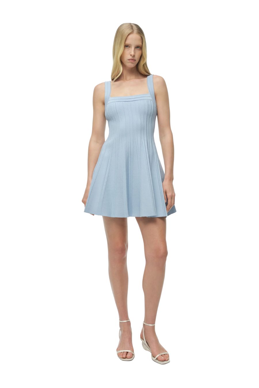 Indie Knit Mini Dress in Tidepool Sky Blue